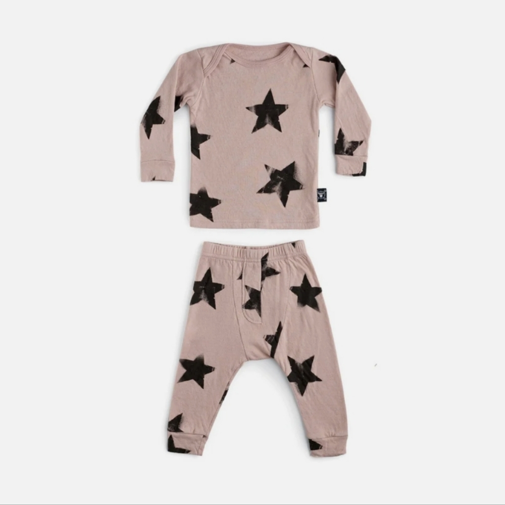 NUNUNU STAR PINK SET TOP AND PANTS